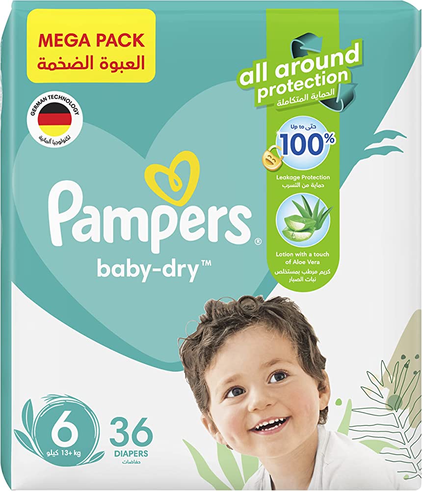 PAMPERS NO.6 BABY-DRY 36 PCS (13+KG) – Pharmazone