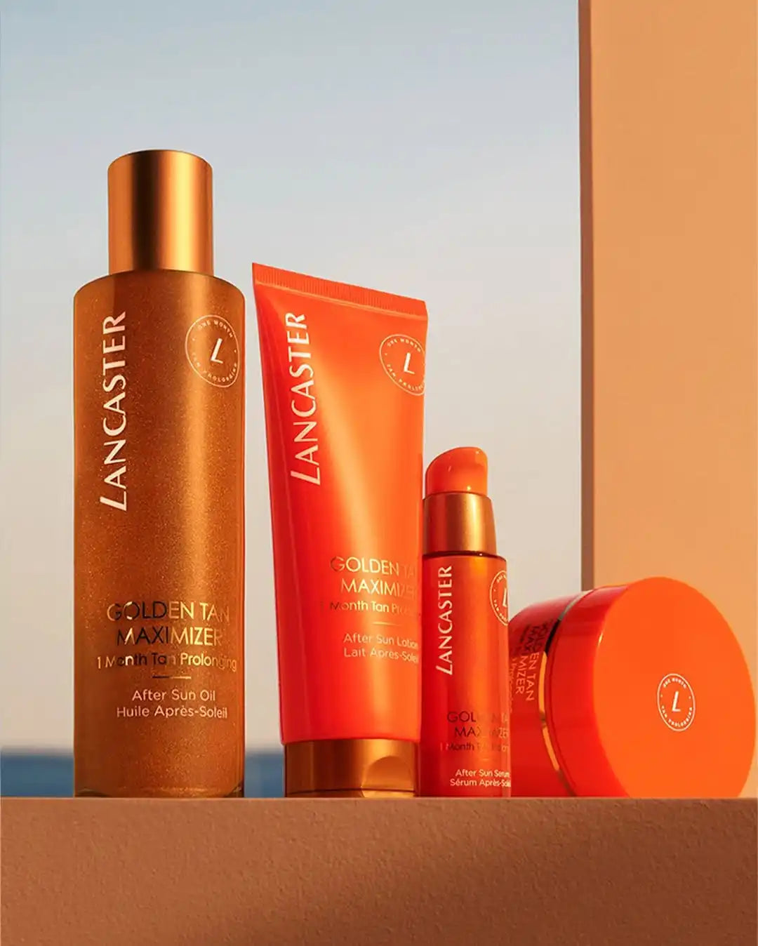 Lancaster golden tan maximizer skincare products.