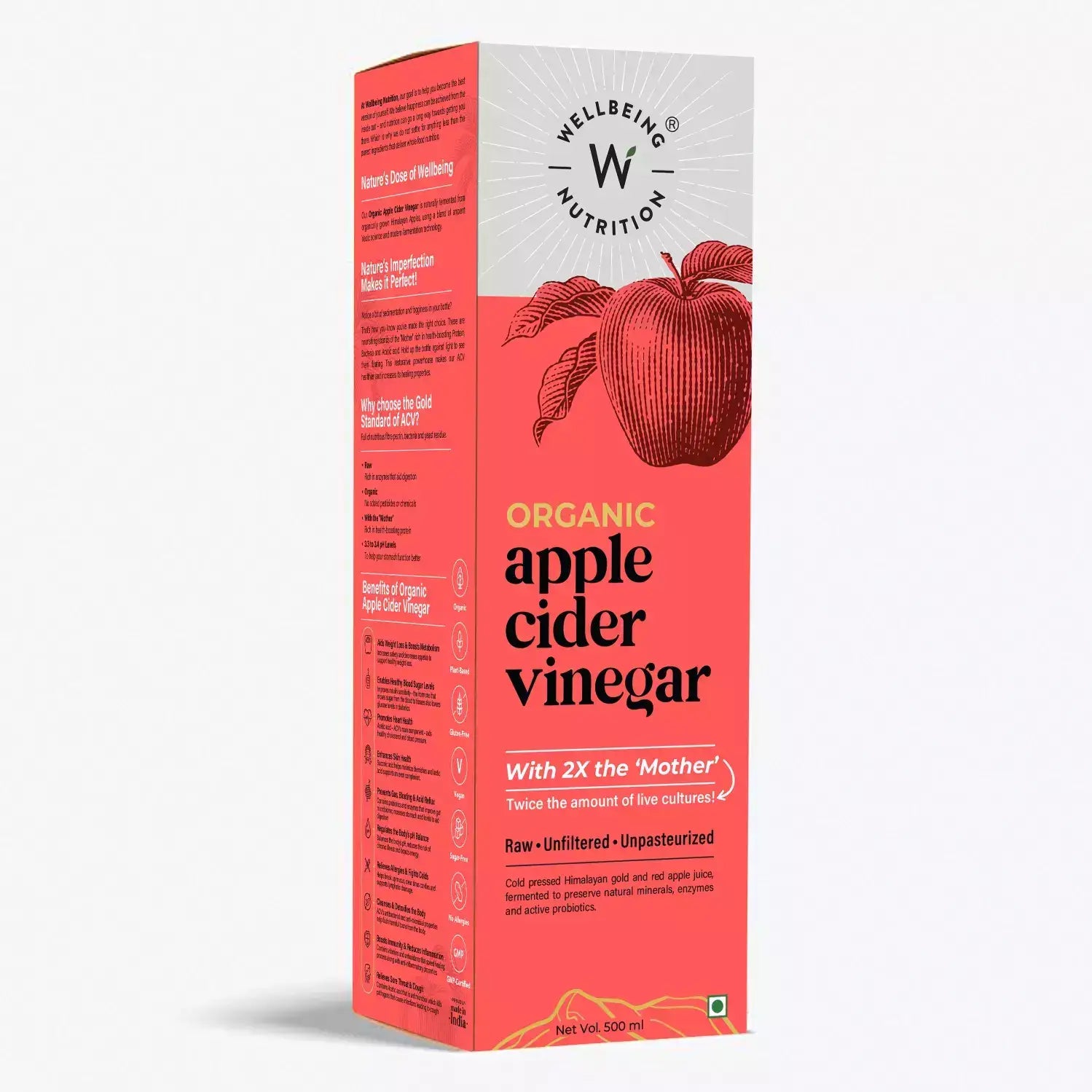 Wellbeing Organic Apple Cider Vinegar 500ml