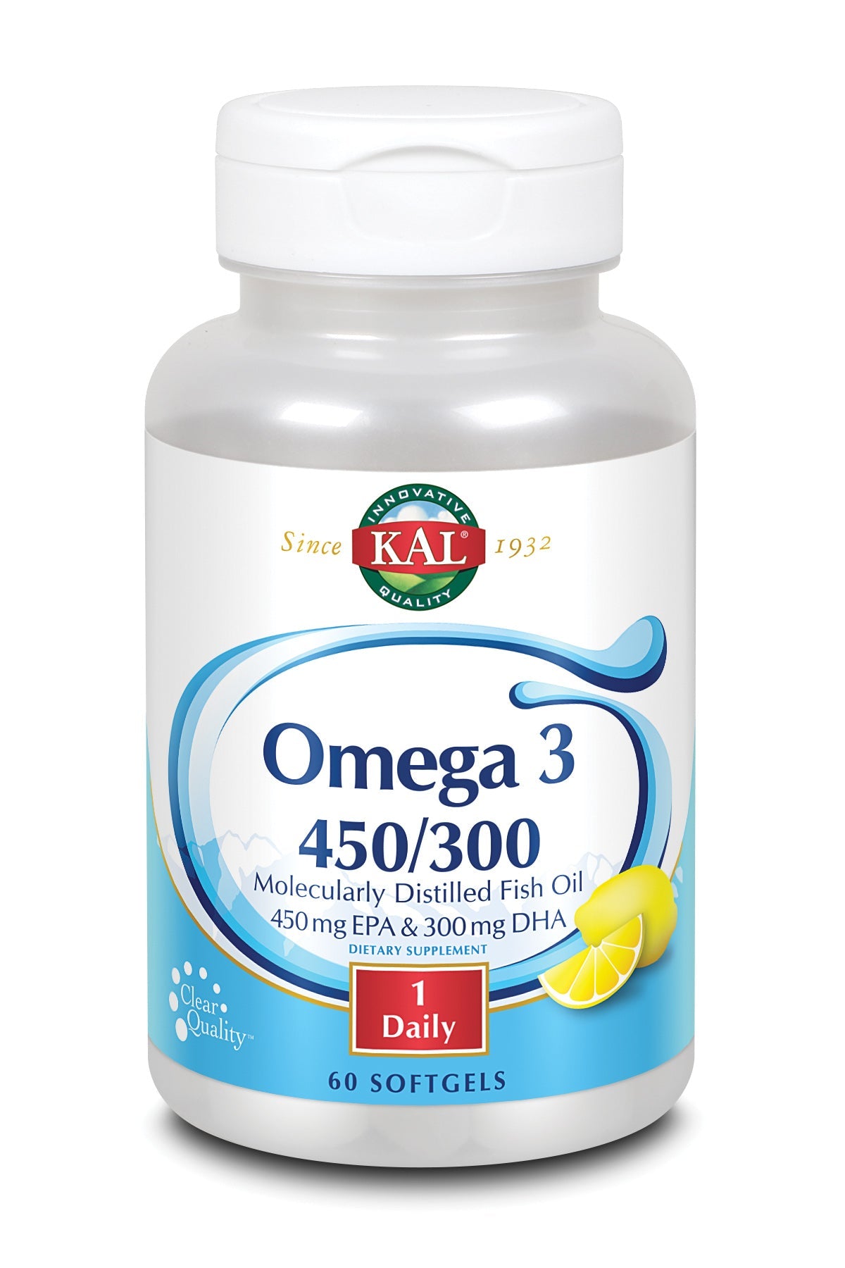 Omega-3 Fish Oil, Molecularly Distilled Softgels