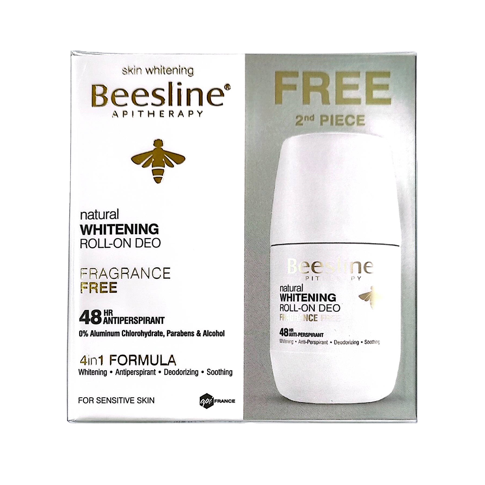 BEESLINE WHITENING ROLL ON DEO 48H FRAGRANCE FREE (1+1)