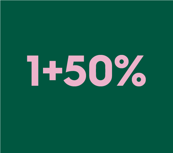 All Buy 1 get 50% on 2nd