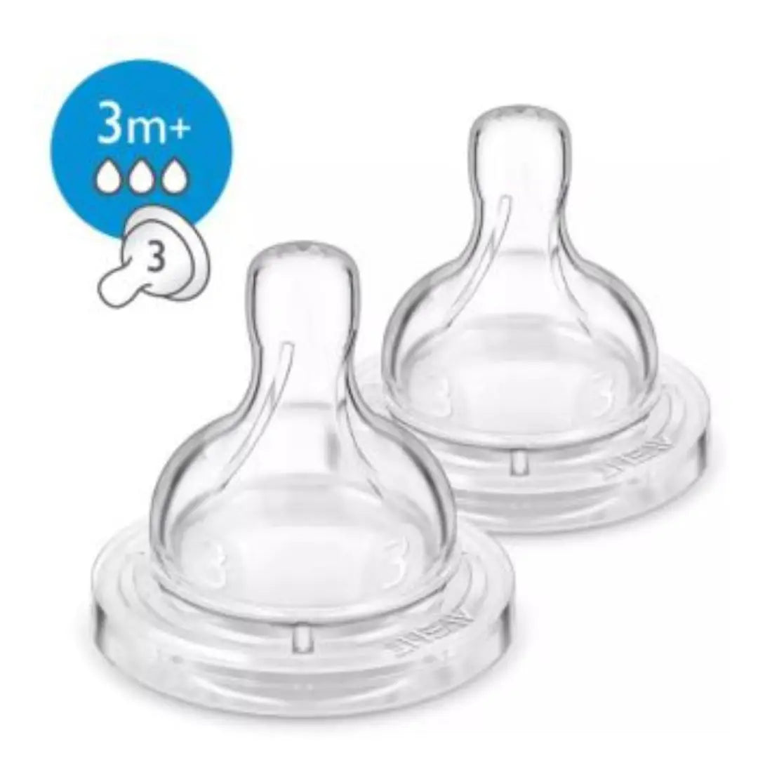 Avent Anti-Colic Teat 3m+ 2Pcs-F633/27(PA008)