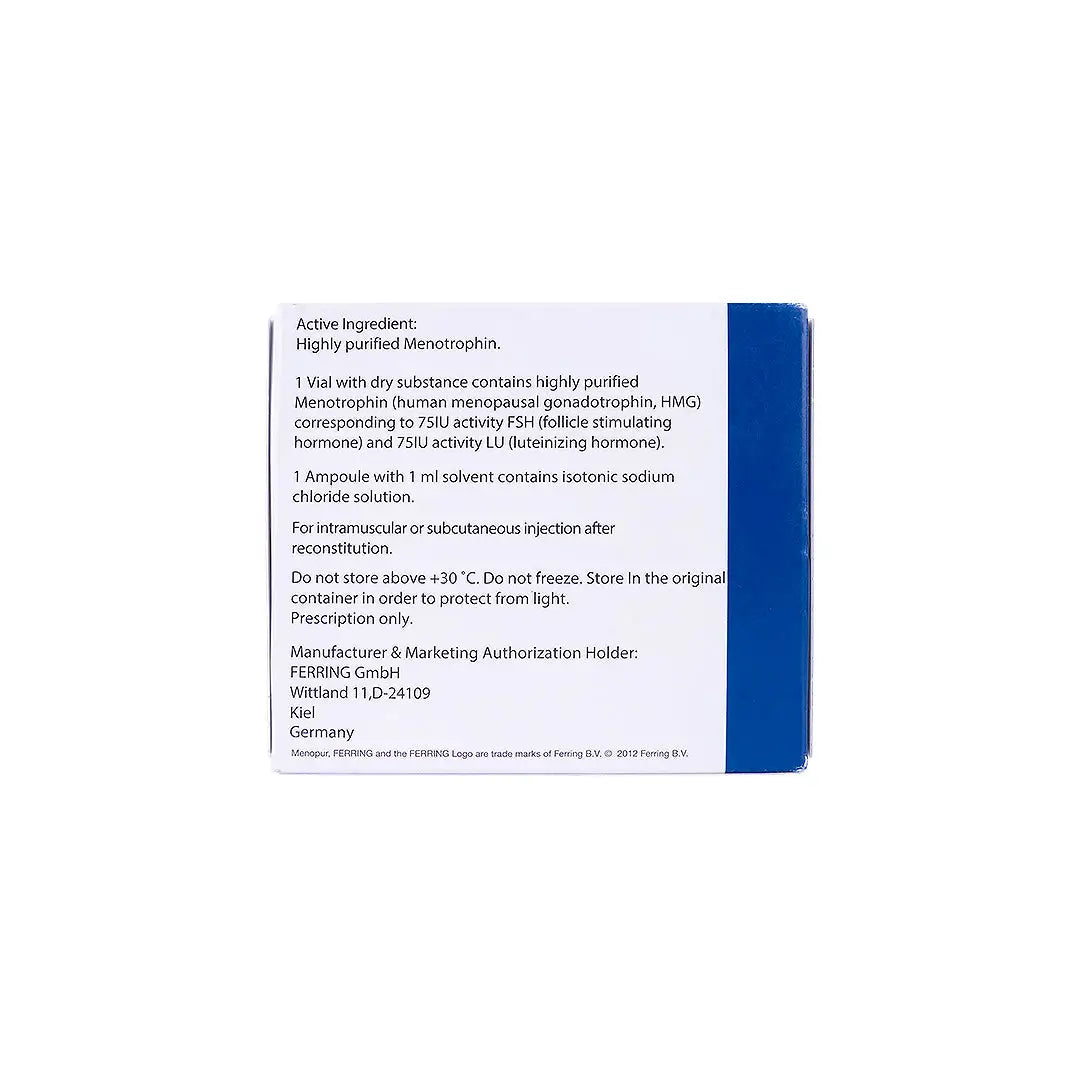 MENOPUR POWDER & SOLVENT 75IU 10 VIALS +3
