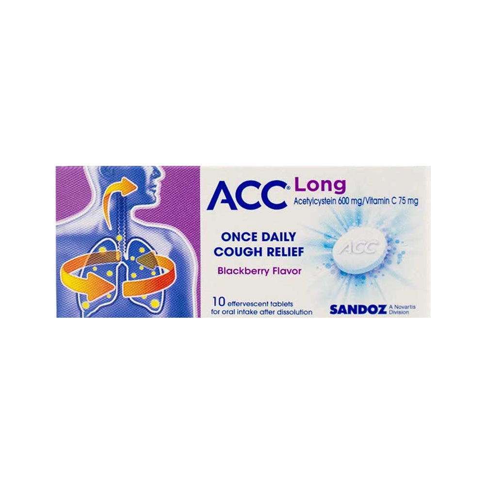 ACC LONG 600MG 10 EFFERVESCENT TABLETS