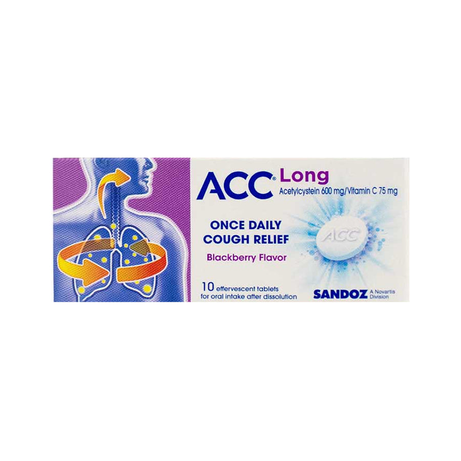 ACC LONG 600MG 10 EFFERVESCENT TABLETS – Pharmazone