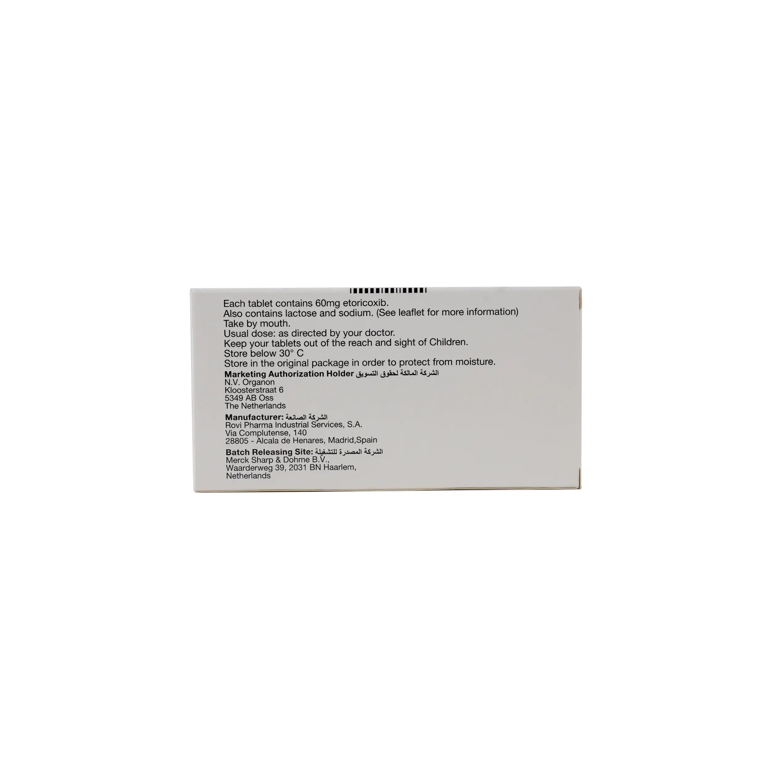Arcoxia 60Mg 28 Tab