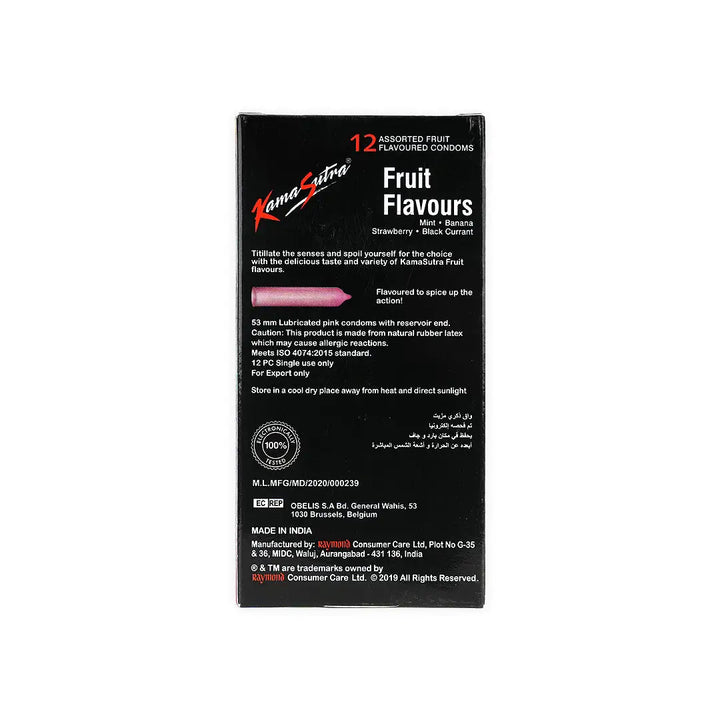 10967-Kamasutra Fruit Flavours Condoms 12pcs +3