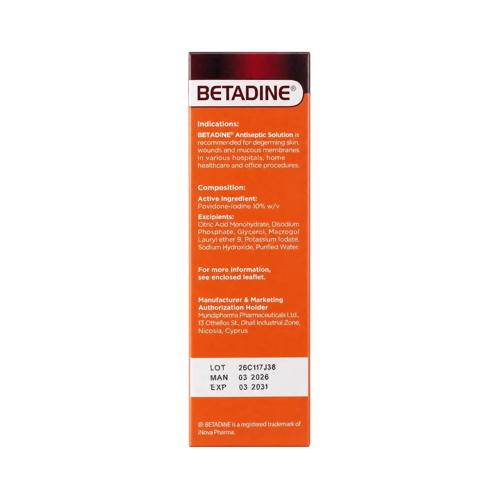 11060-Betadine Antiseptic Solution 120ml +6