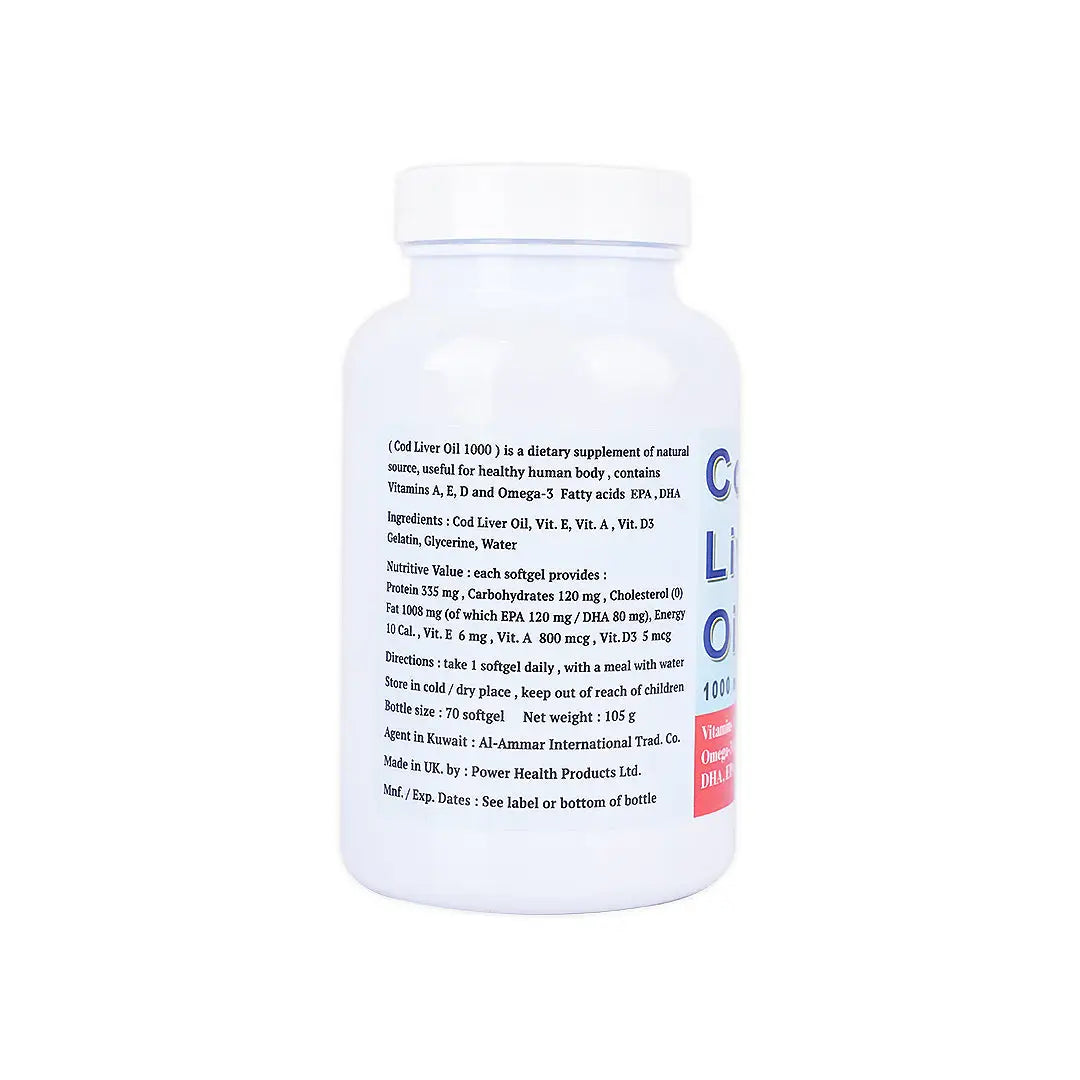 power health cod liver oil 1000mg 70 cap 1