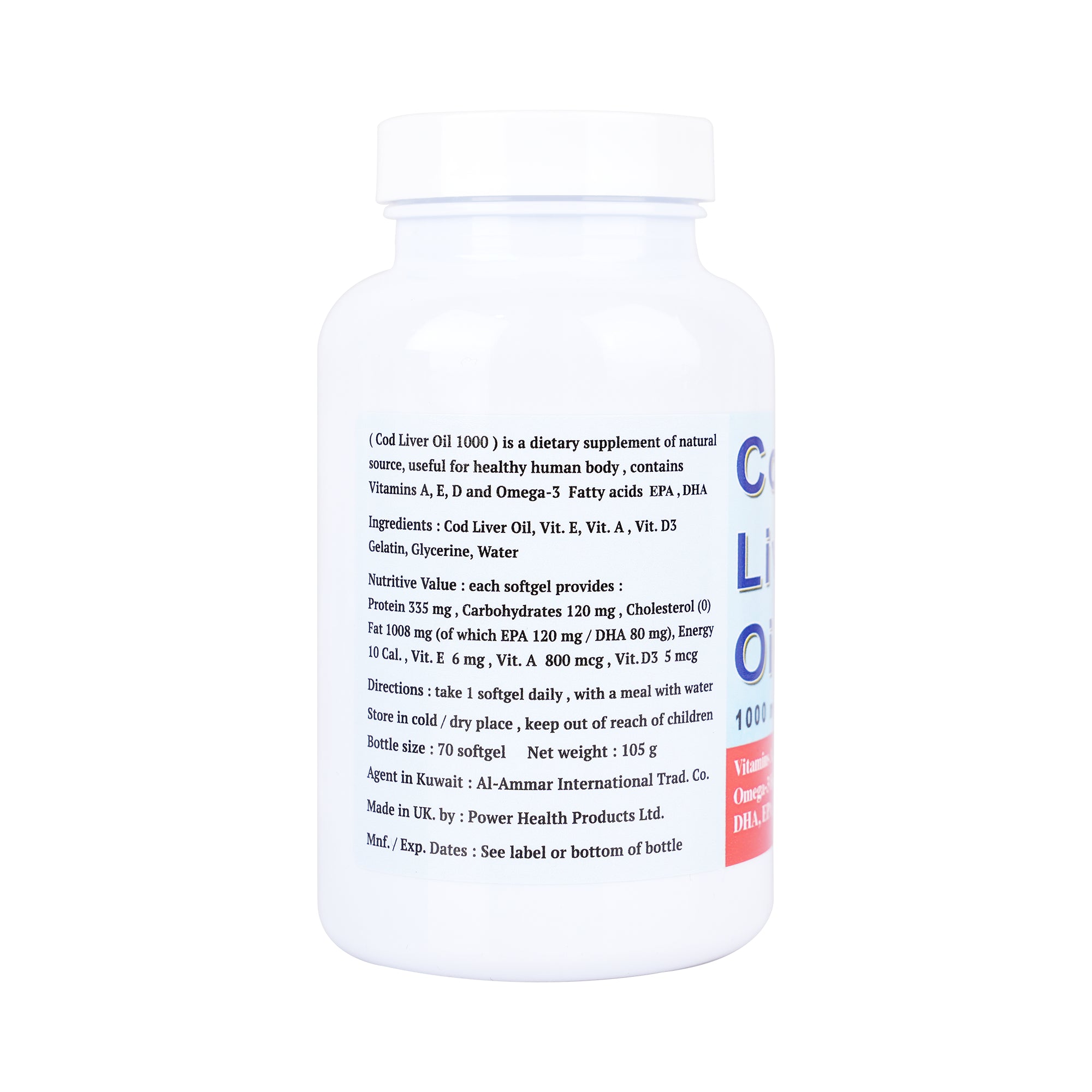 11617-Power Health Cod Liver Oil 1000mg 70 Capsules +1