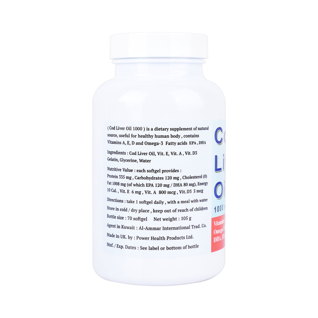 11617-Power Health Cod Liver Oil 1000mg 70 Capsules +1