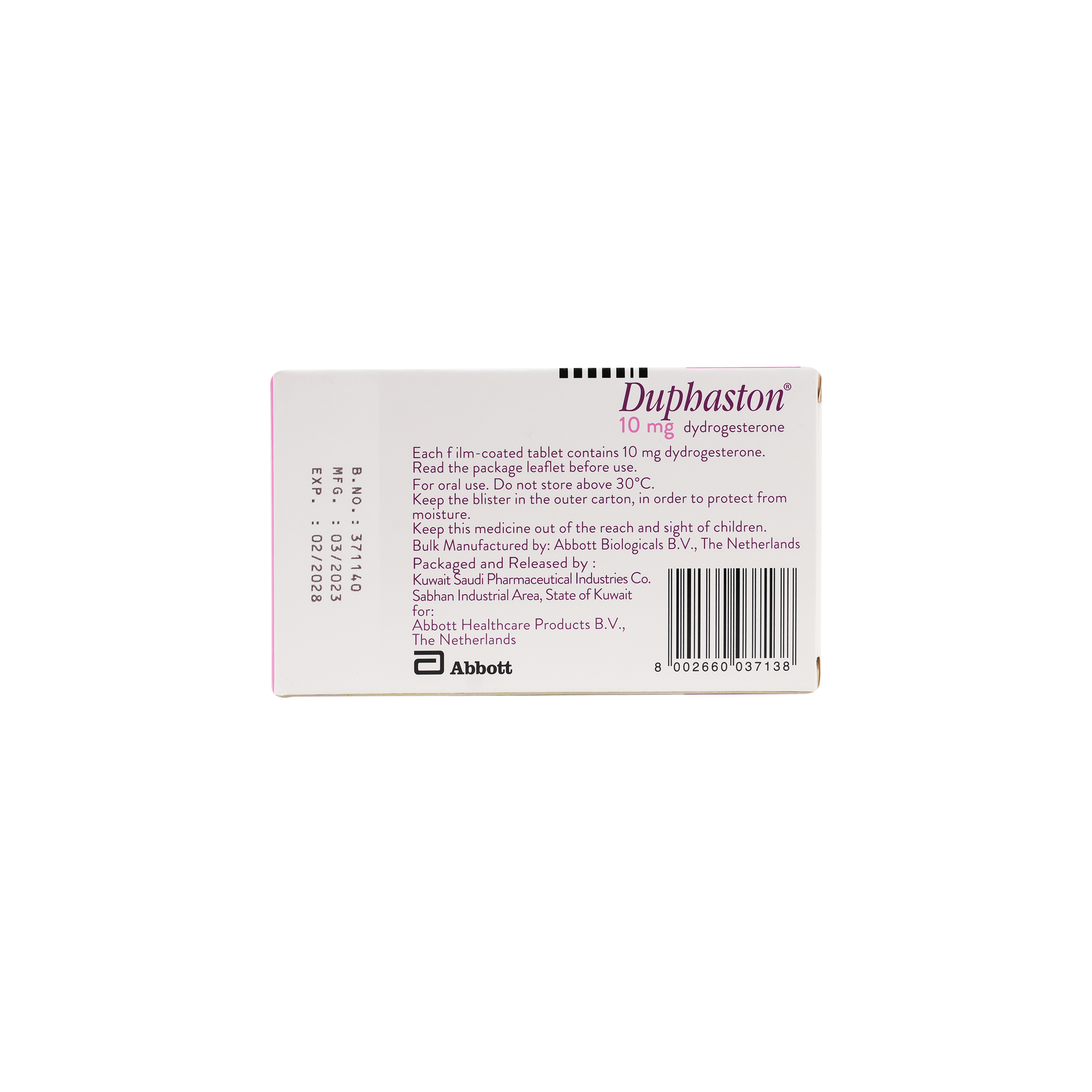 DUPHASTON 10MG 20 TABLETS