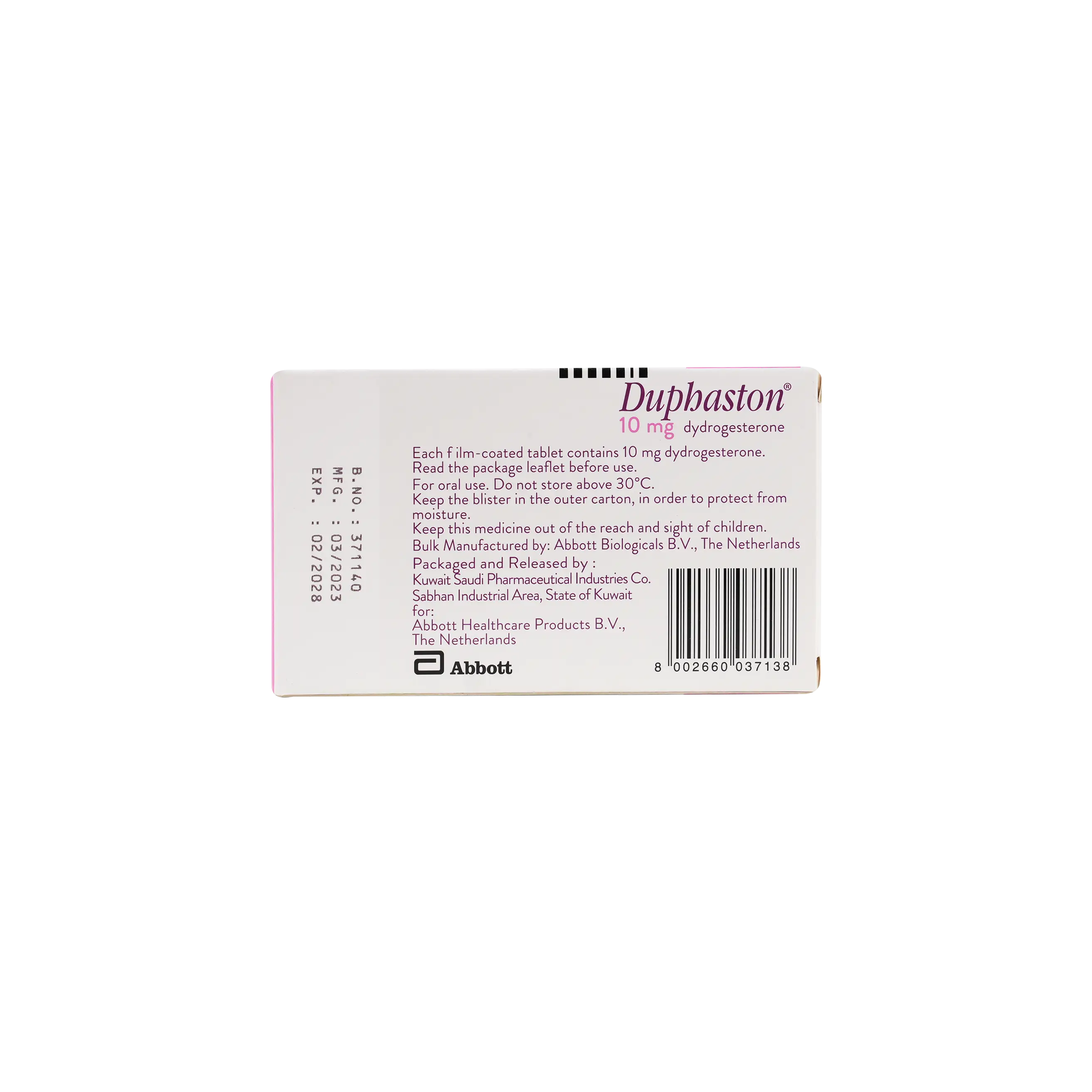 Duphaston 10Mg 20 Tablets