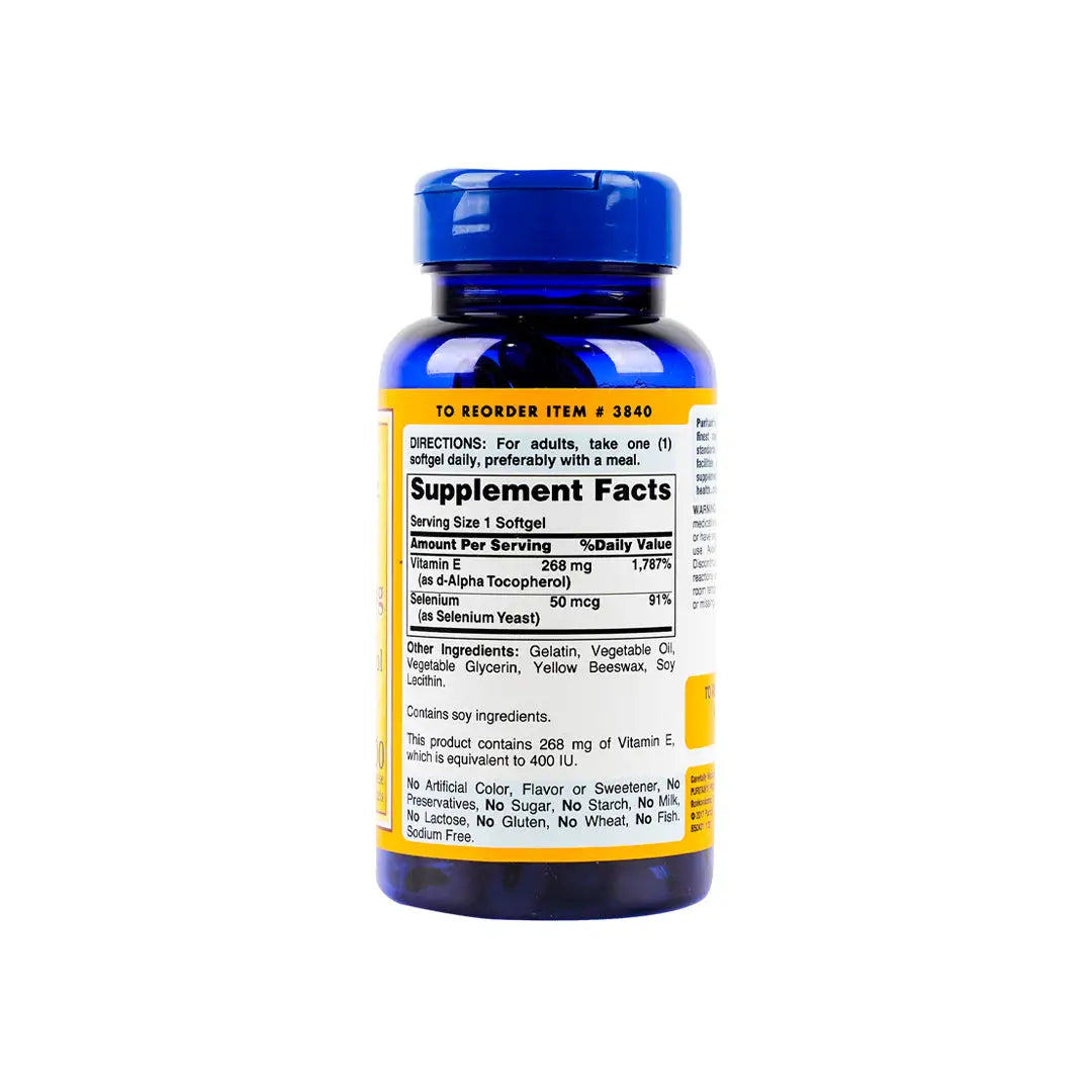 12056-Puritans Pride E - 400 Iu With Selenium 100 Softgels +1