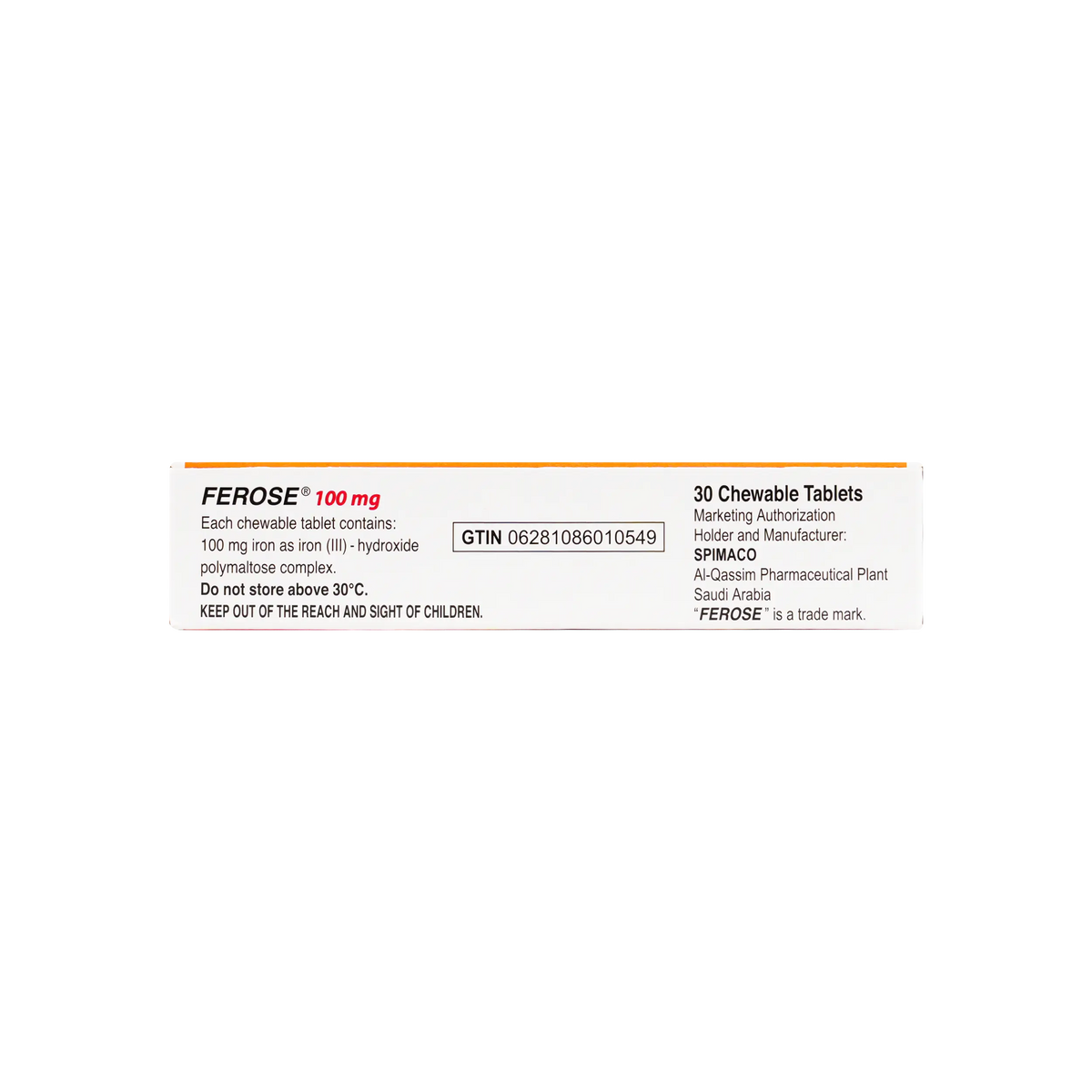 12326-Ferose 100Mg 30 Chewable Tablets +1