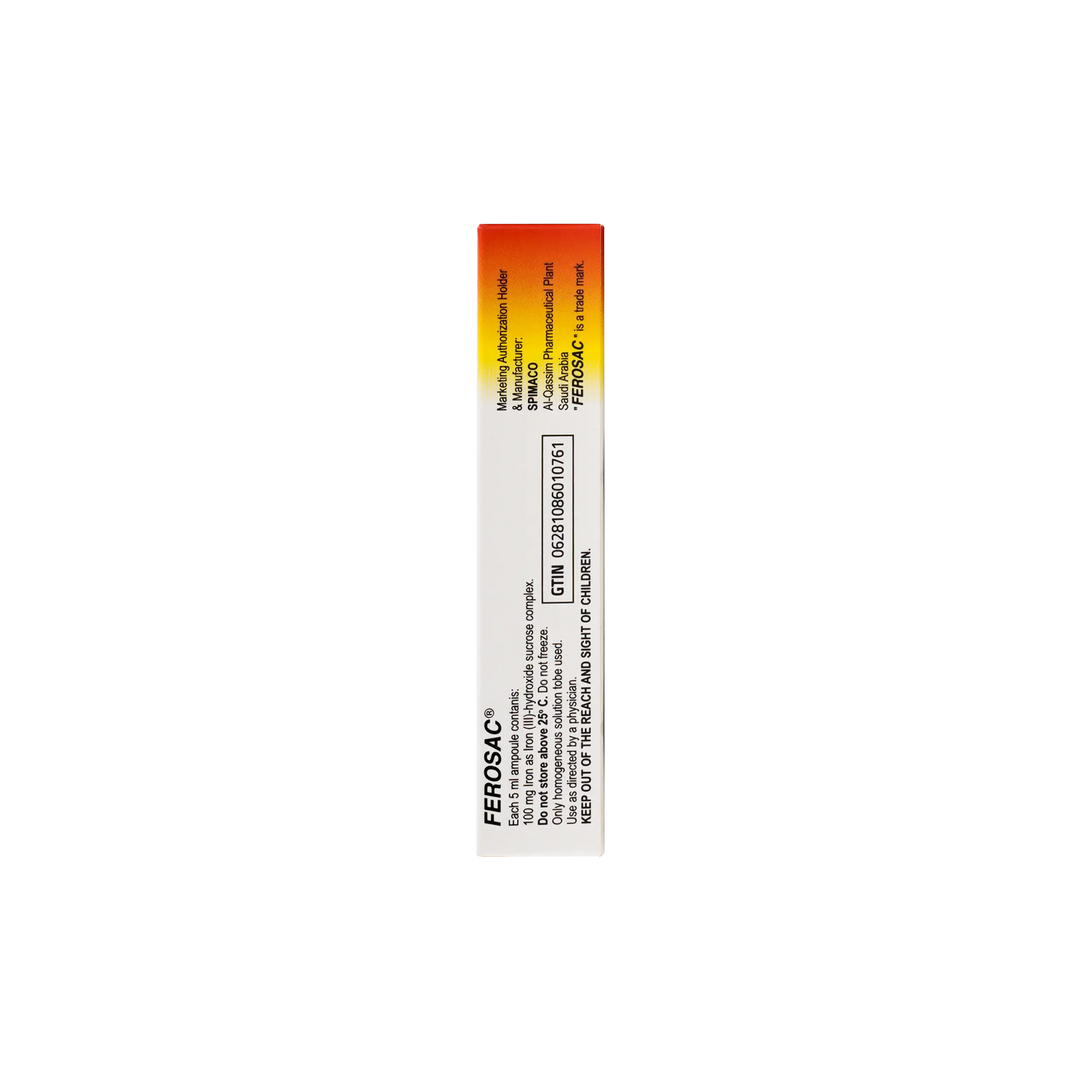 12335-Ferosac Iv 100Mg/5Ml 5Amp +1