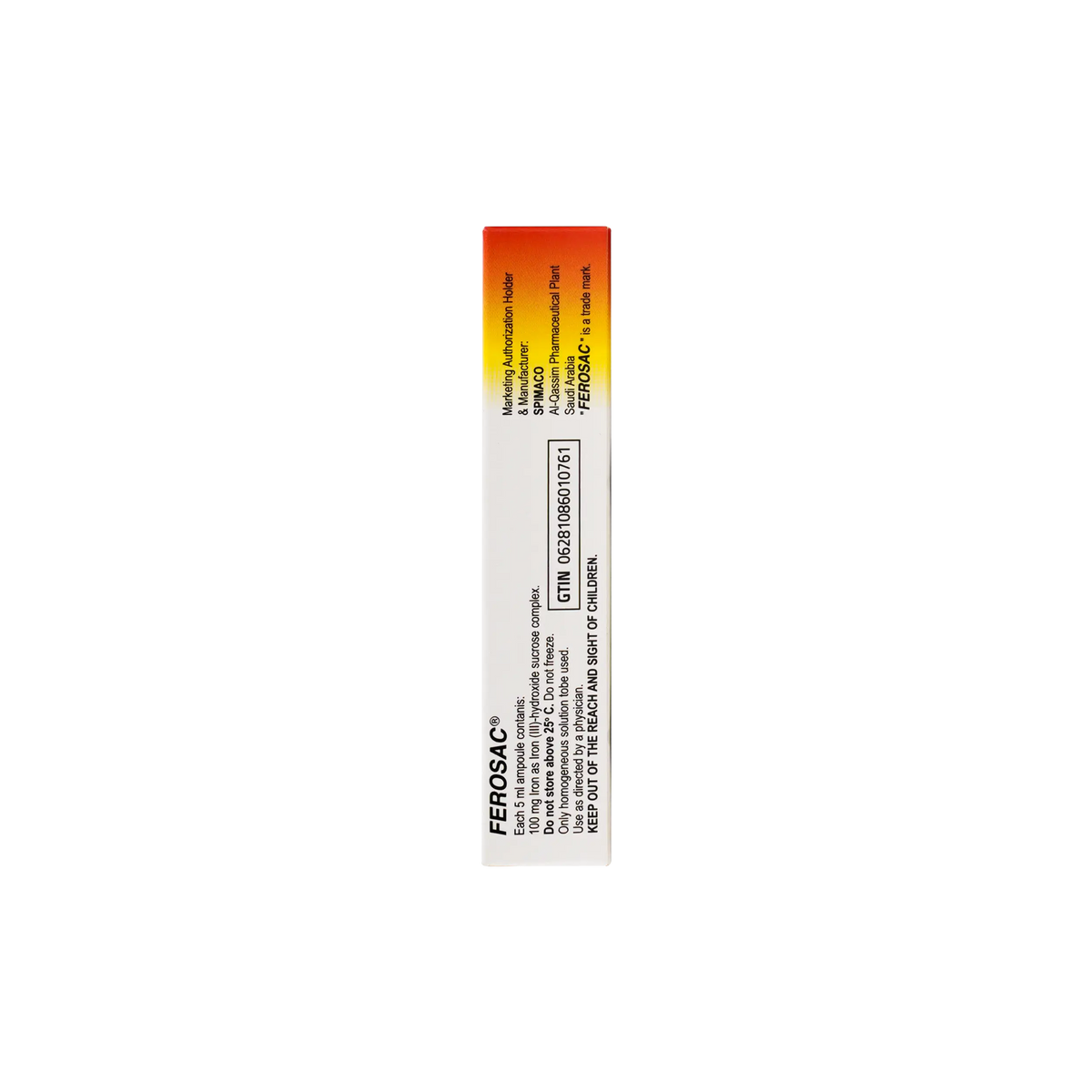 12335-Ferosac Iv 100Mg/5Ml 5Amp +1