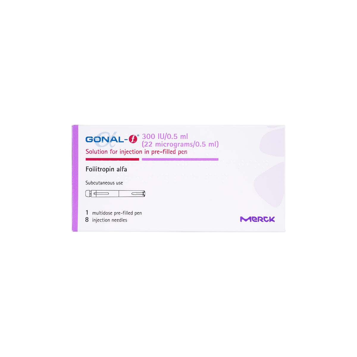 12696-Gonal F 300IU/0.5ml-1 Prefilled Pen 8 Injection Needles +0