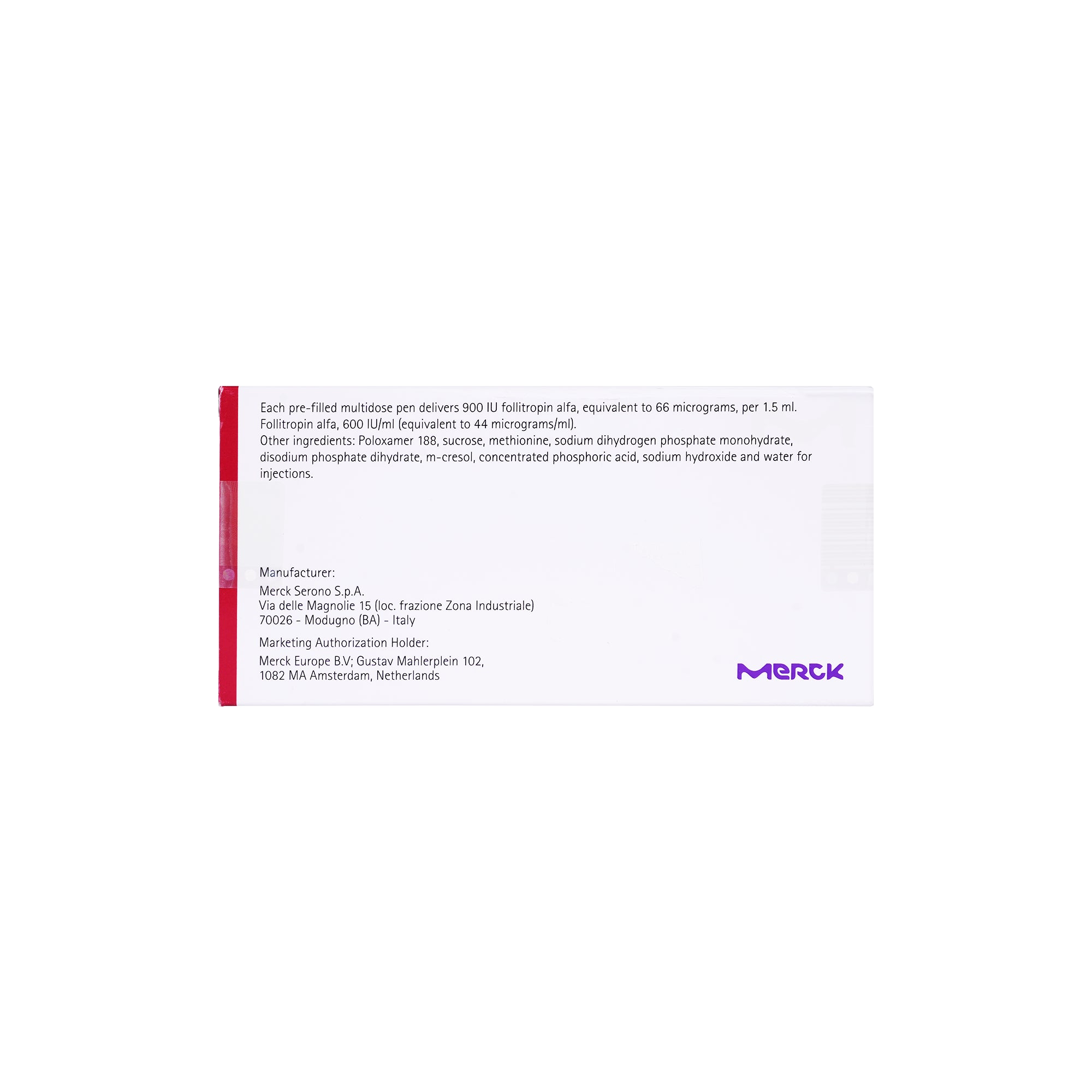 12703-Gonal F 900IU/1.5ml-1 Prefilled Pen 20 Injection Needles +1