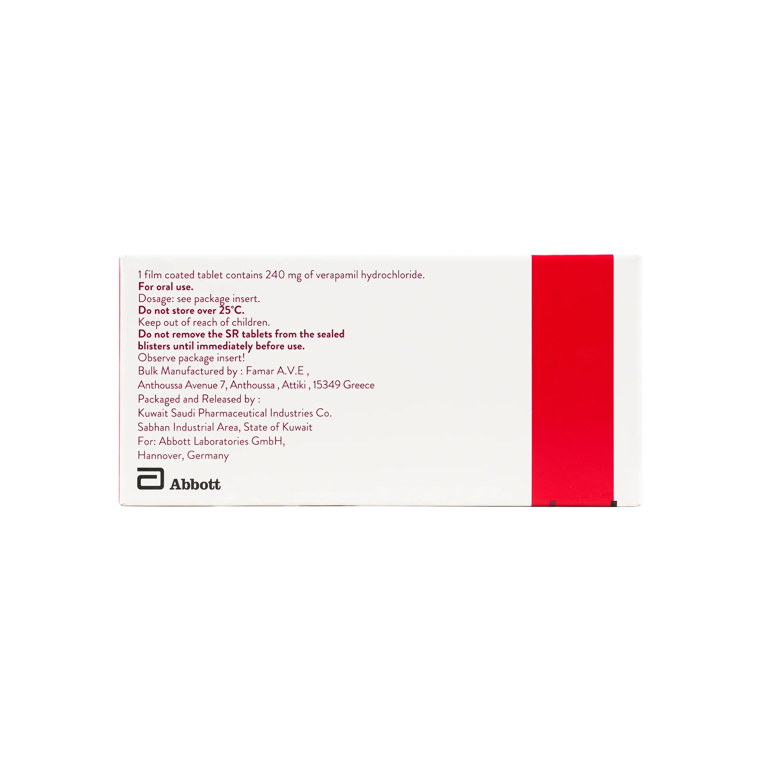 Isoptin Sr 240Mg 20Tab