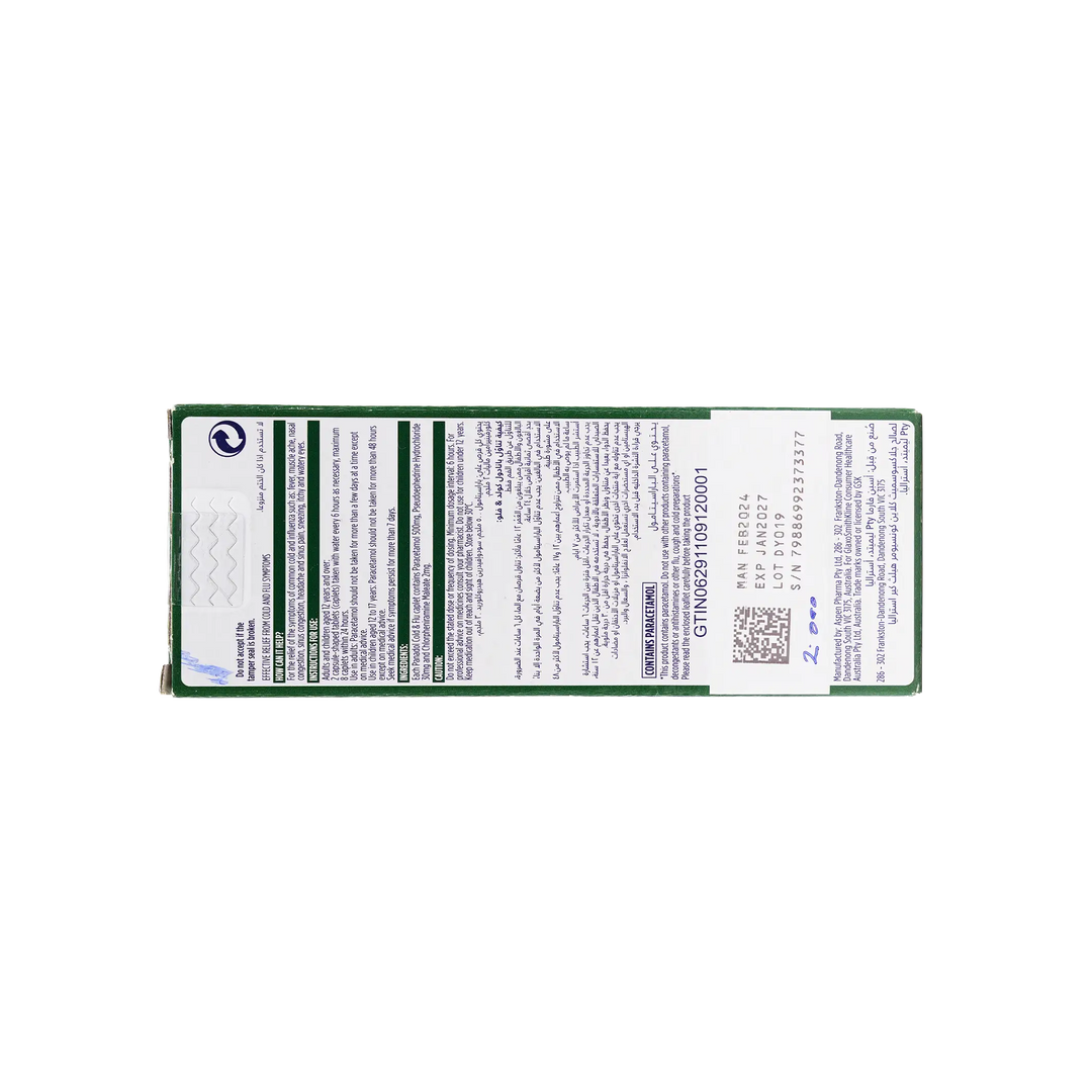 13614-Panadol Cold &amp; Flu 24 Cap-Green +3