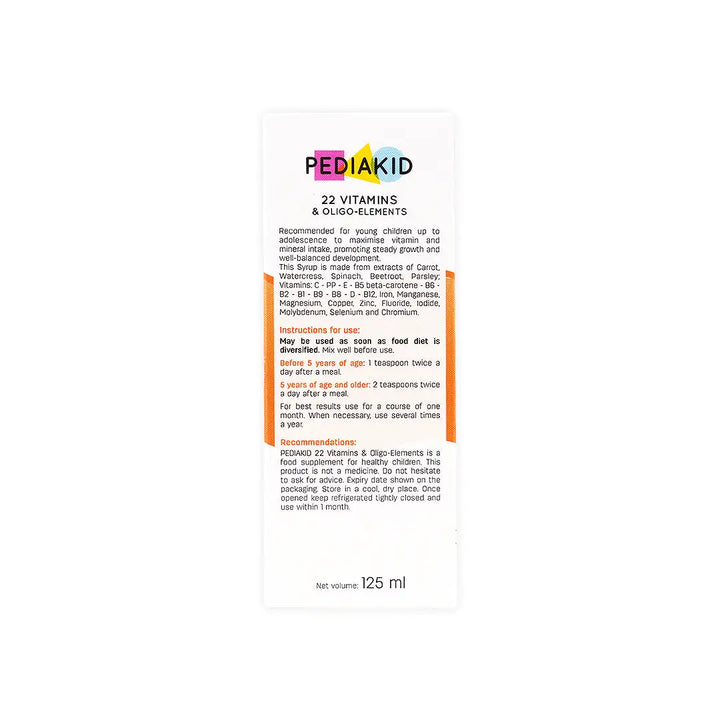 13675-Pediakid 22 Vitamins Syrup 125 Ml +4