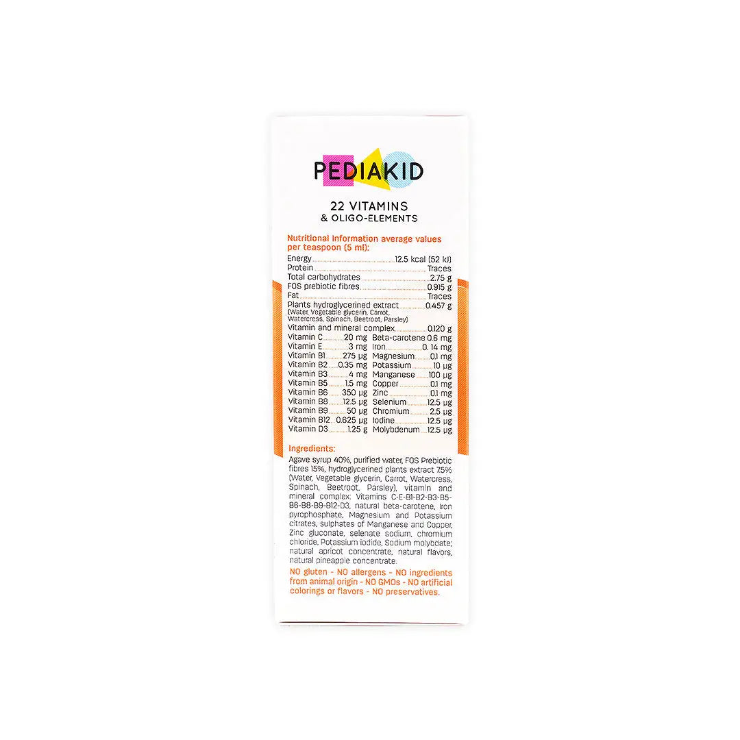 13675-Pediakid 22 Vitamins Syrup 125 Ml +5