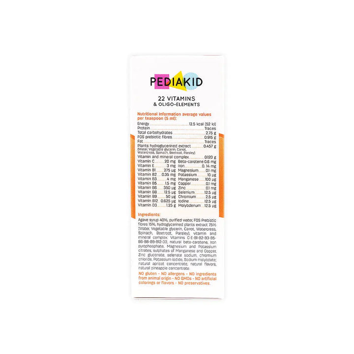 13675-Pediakid 22 Vitamins Syrup 125 Ml +5