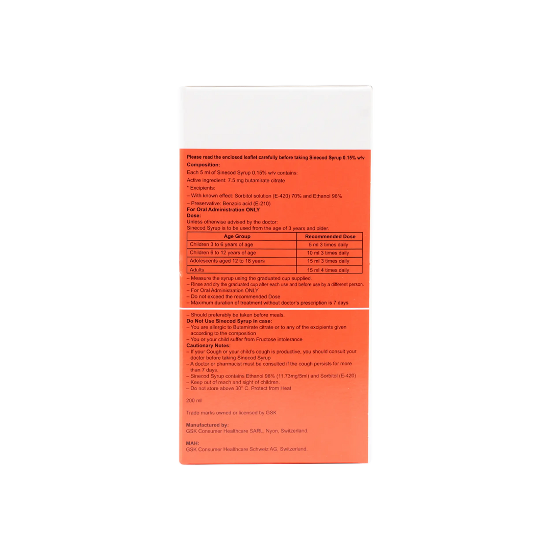 14418-Sinecod Syrup 200 Ml +1