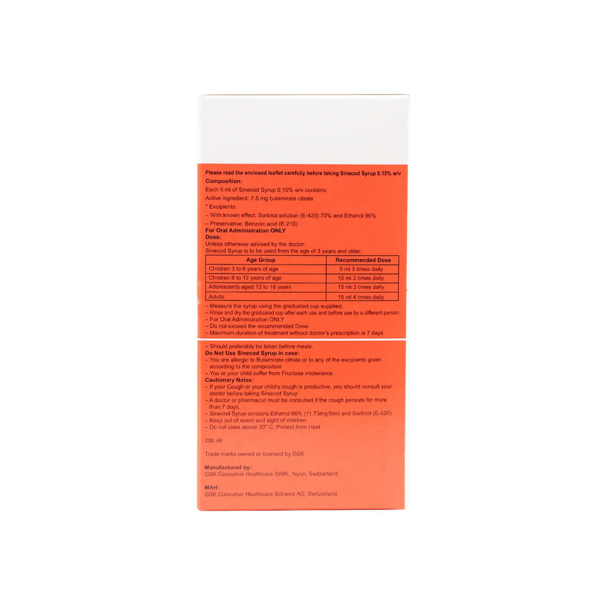 14418-Sinecod Syrup 200 Ml +1