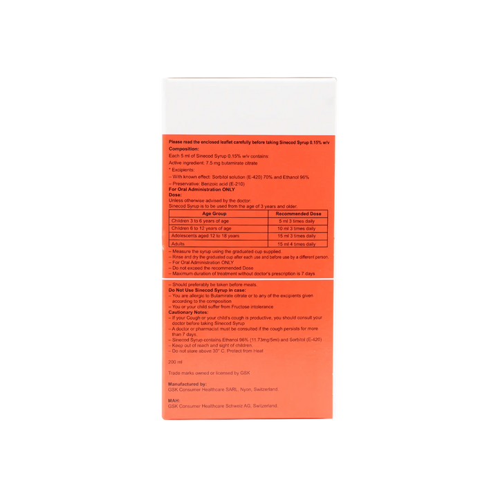 14418-Sinecod Syrup 200 Ml +1