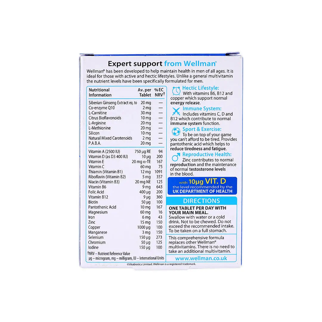 15206-Vitabiotics Wellman 30 Tablets +3