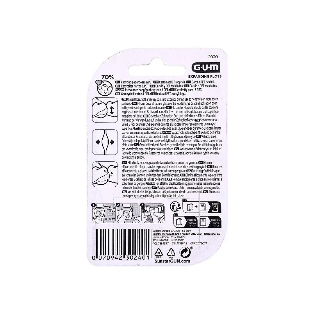 15409-GUM Expanding Floss Waxed 30m +1