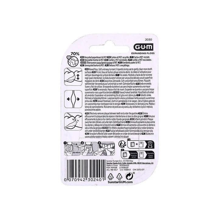 15409-GUM Expanding Floss Waxed 30m +1