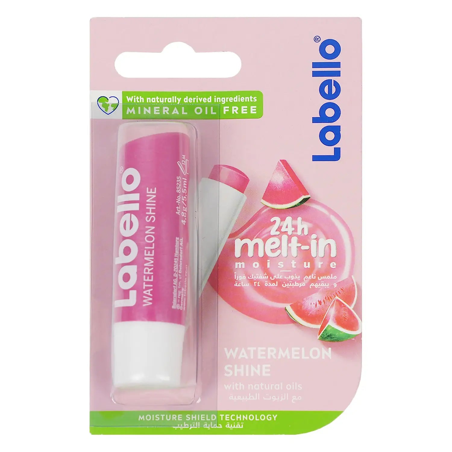 Labello Melt-In Moisture 24H Lip Balm 4.8G -Watermelon Shine