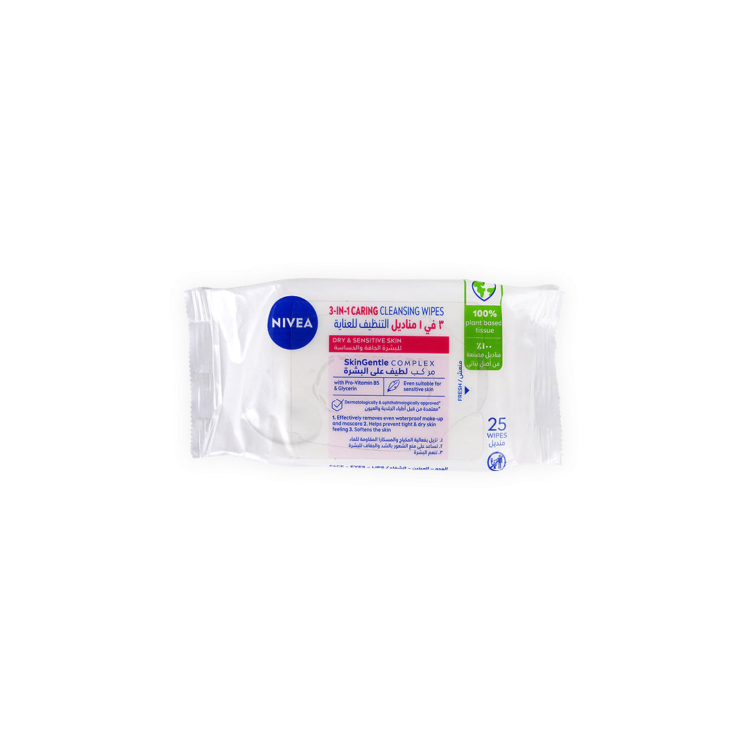 NIVEA 3 IN 1 GENTLE FACIAL CLEANSING 25 WIPES