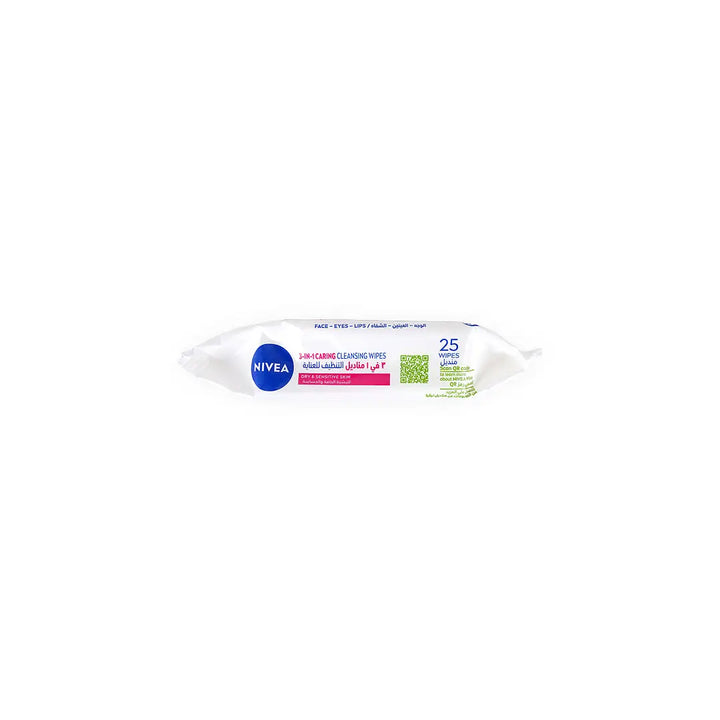 15509-NIVEA 3 IN 1 GENTLE FACIAL CLEANSING 25 WIPES +2