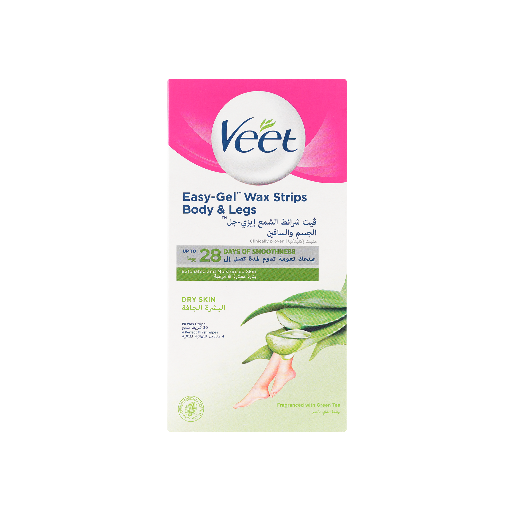 Veet Wax Strips For Body & Legs Dry Skin 20 Pcs