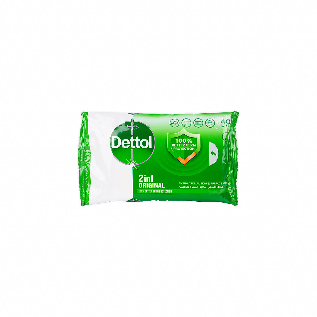 Dettol Anti-Bacterial Wipes 40 Pcs (Original)