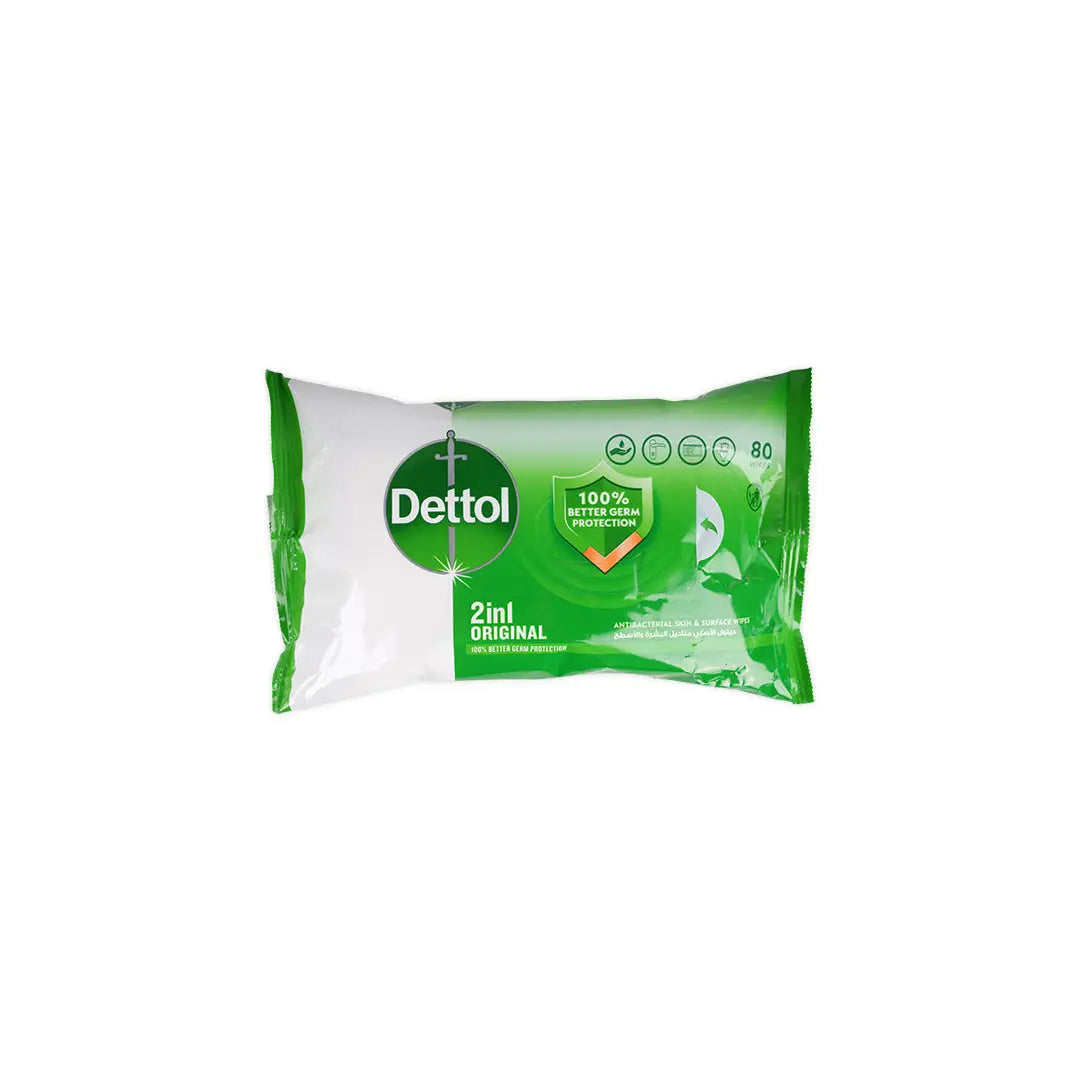 15673-Dettol Anti-Bacterial Wipes 80 Pcs (Original)
