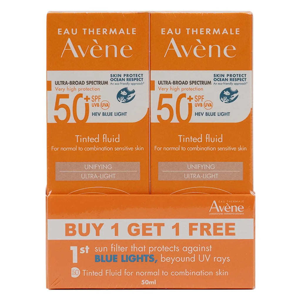 AVENE SPF50+ TINTED FLUID 50ML NORMAL/COMBI SKIN (1+1)-OFFER
