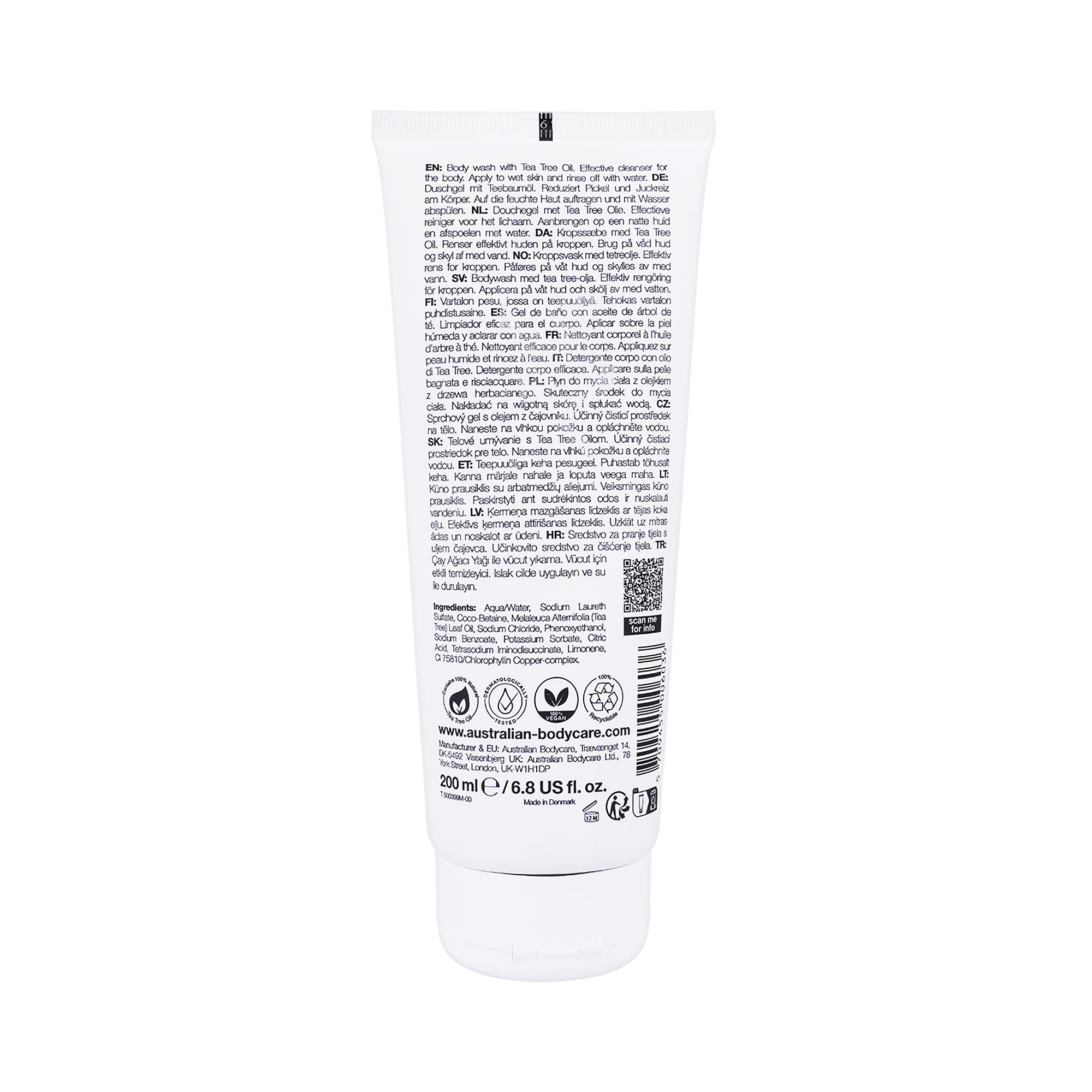 16261-Australian Body Care Tea Tree Oil Body Wash 200ml +2