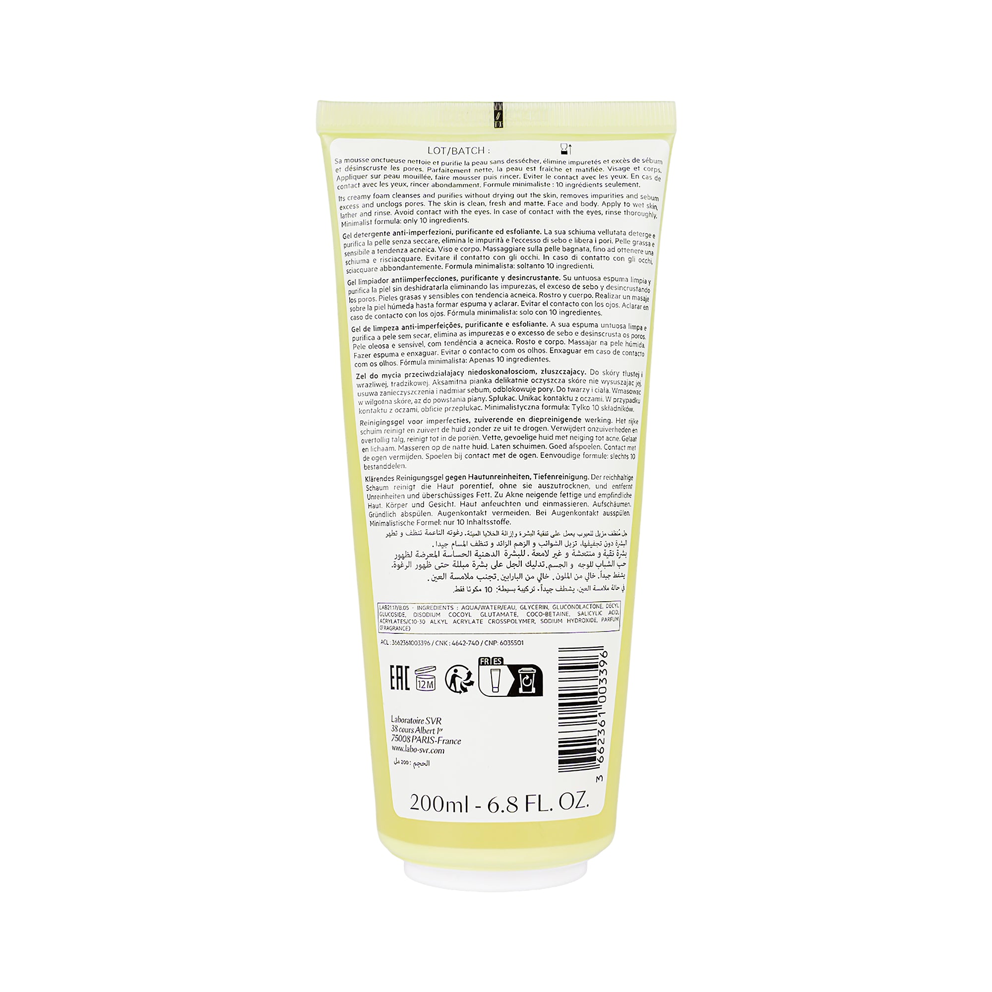 16287-SVR Sebiaclear Gel Moussant 200ml +2