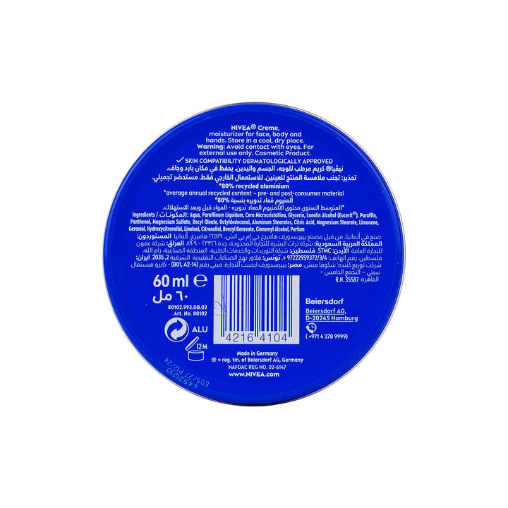 16375-Nivea Cream 60ml - Blue +4