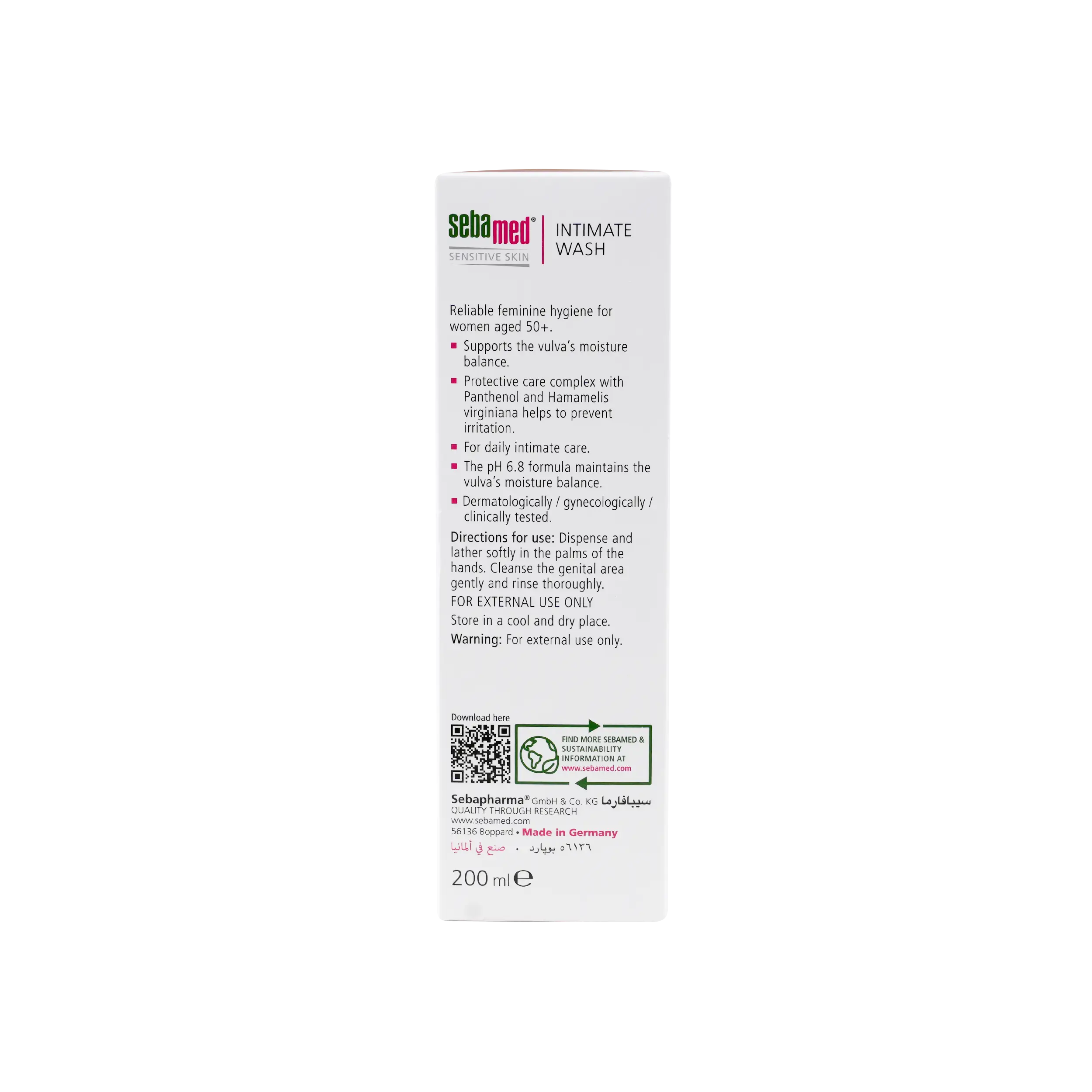 Sebamed Intimate Wash For 50 + Y 200ml (Ph 6.8)