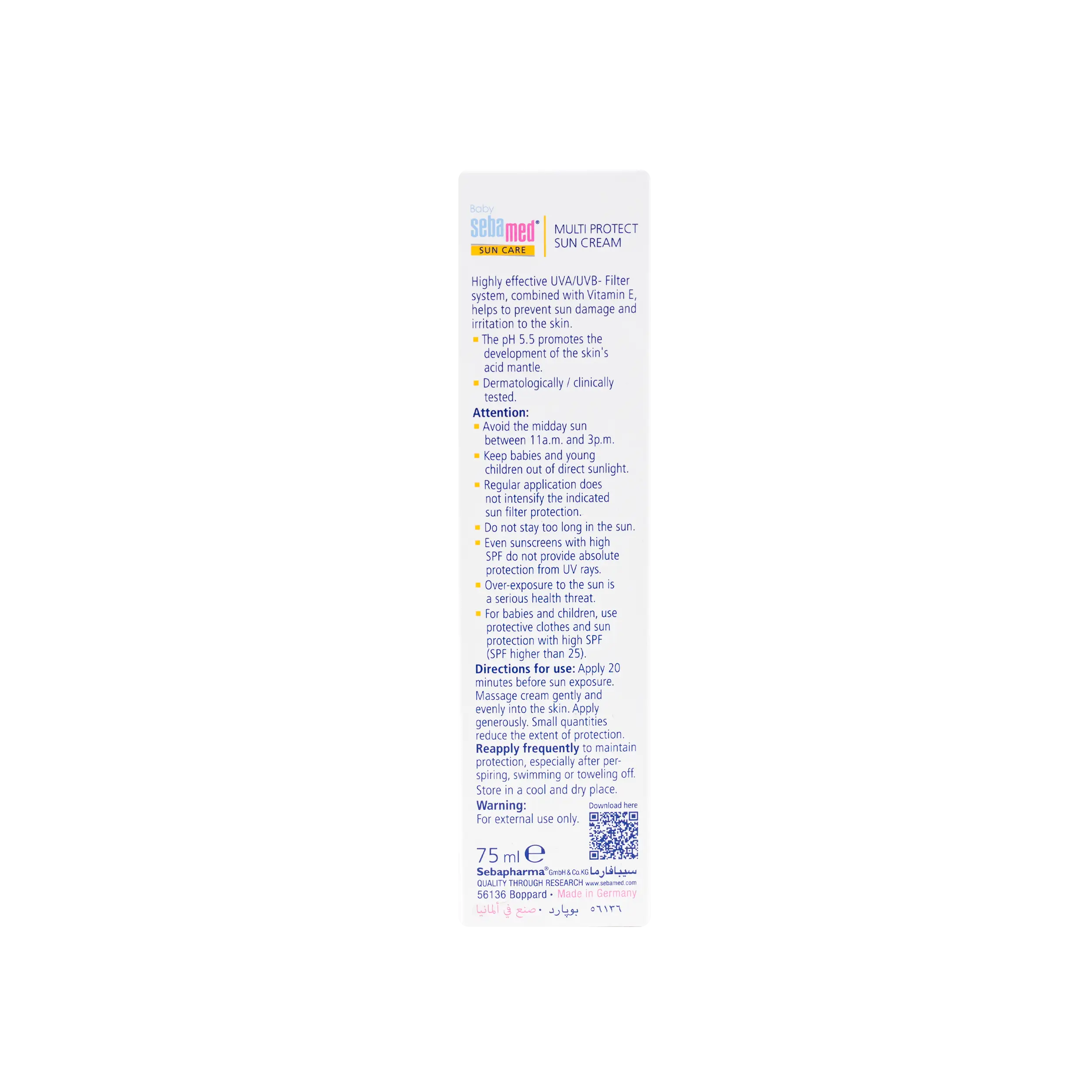 Sebamed Baby Multi Protect Sun Cream SPF50 + 75ml