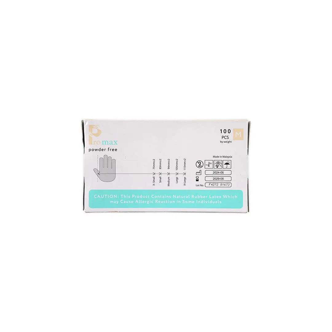 LATEX EXAMINATION POWDER FREE GLOVES-MEDIUM