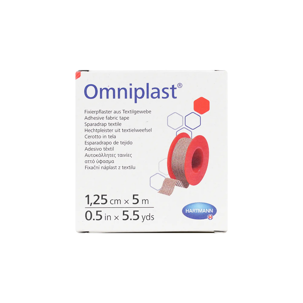 17250-Hartmann Omniplast Tape 1.25cmx5m 1pc +1