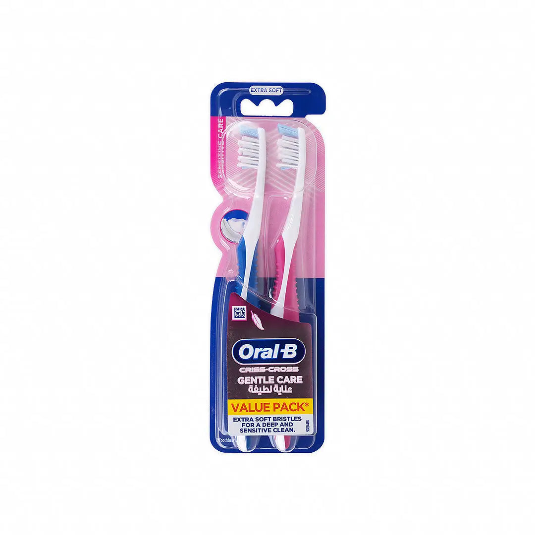 Oral-B Criss-Cross Sensitive Toothbrush-Extra Soft 1+1